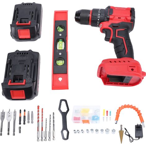 Rechargeable Electric Drill Kit Brushless Motor Cordless Screwdriver for Home Woodworking Vehicle Repair EU Plug (1/5)