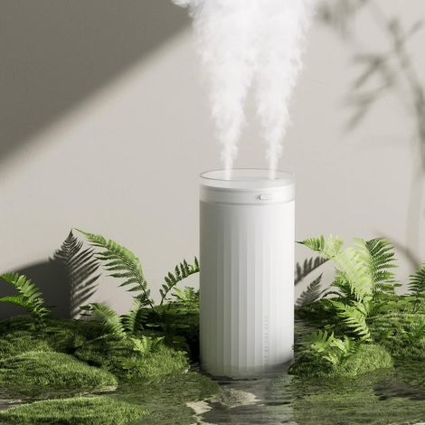 Luftbefeuchter, 4000 mAh, tragbarer Mini-Luftbefeuchter, Baby-Luftbefeuchter, zwei Zerstäuberanschlüsse, automatische Abschaltung, leiser Luftbefeuchter, geeignet für Auto, Zuhause, Büro, Reisen – Wei (1/4)