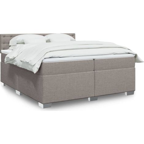 Boxspringbett mit Matratze Taupe 200x200 cm Stoff (1/5)