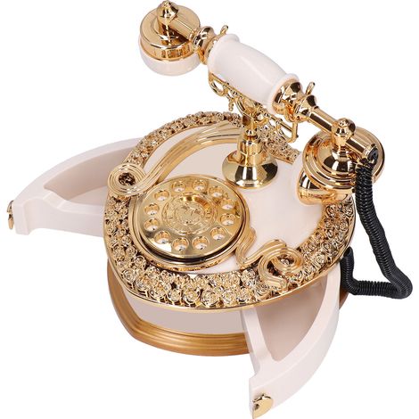 Herzförmige Retro-Telefon-Spieluhr, kreative Musik-Schmuckschatulle, Ornamente für Mädchen, Geburtstagsgeschenk, Weiß (1/5)
