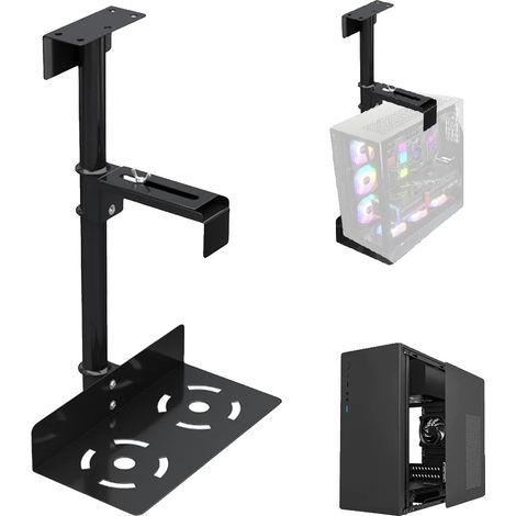 Support de Tour d'Ordinateur, Design Pivotant à 360°, Flux d'Air Amélioré, noir (1/2)