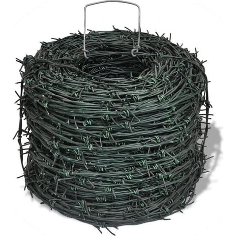Fil de fer barbelé vert de 100 mètres de long (1/4)