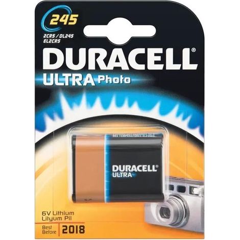 Pile photo duracell ultra dl 245 lithium 6 volts 1400 mAh
