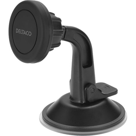 Support magnétique DELTACO pour voiture, fixation par ventouse, pour téléphone portable - Noir