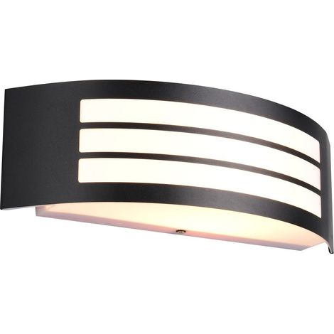 Applique murale extérieure moderne noire en arc, 1xE27 10W, IP44 (1/5)