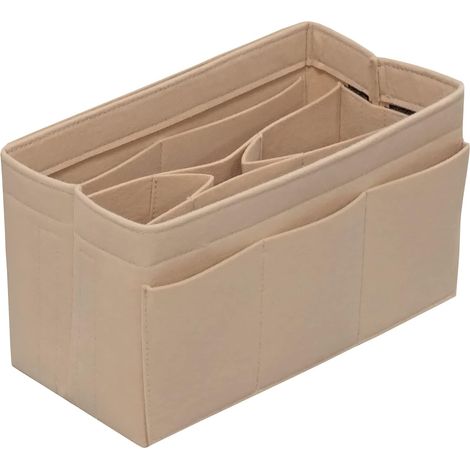 Organisateur de sac en feutre, petit format, 14 poches, beige. (1/4)
