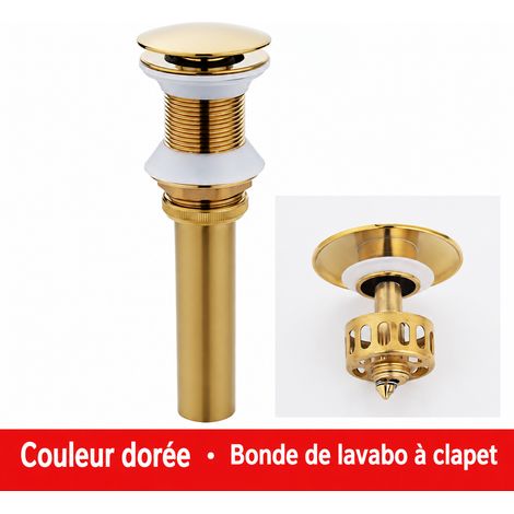 Bonde de lavabo en cuivre or brossé grand clapet pop-up sans trop-plein 20 × 6 × 6 cm 400 g – Livraison gratuite (1/4)