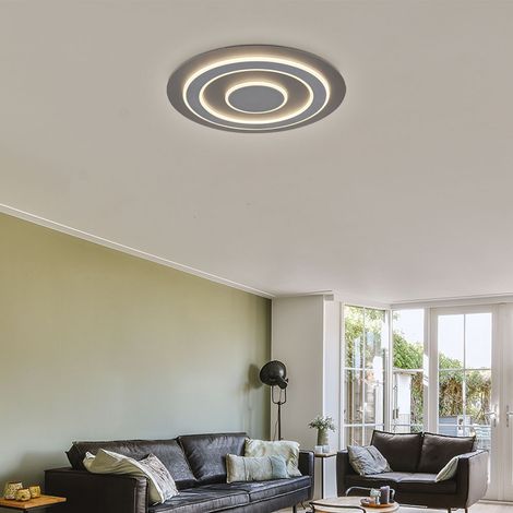 Plafonnier semi-encastré LED intégré 60 cm Anthracite brossé LED 3000 K (1/5)