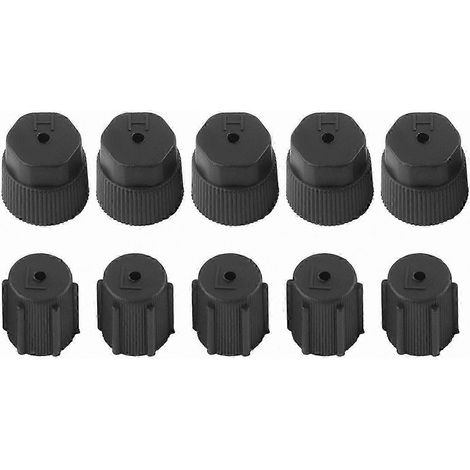 10 Capsules Universelles de Protection pour Ports de Charge Climatisation, Bouchons de Service AC, Accessoires Auto pour Réparation et Recharge de Frigorigène (1/5)