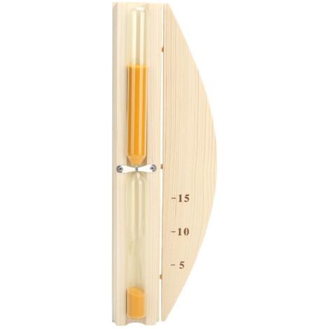 15-Minuten-Sauna-Sanduhr – Glasuhr für die Saunakabine, Wandhalterung aus Holz (1/5)