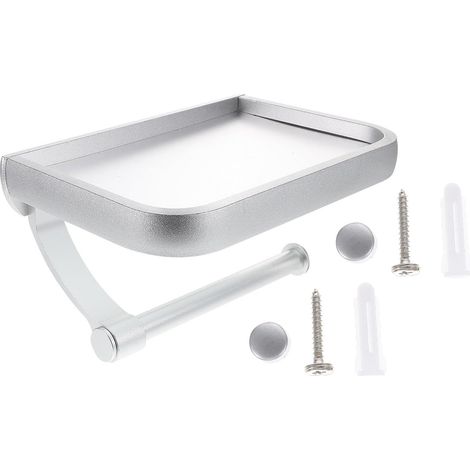 Dérouleur papier toilette, aluminium, argenté, sans perçage (1/5)
