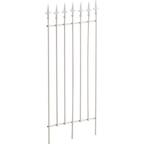 Treillis support pour plantes grimpantes à plante décoration de jardin 100 × 50 cm en métal blanc 100008922 (1/5)