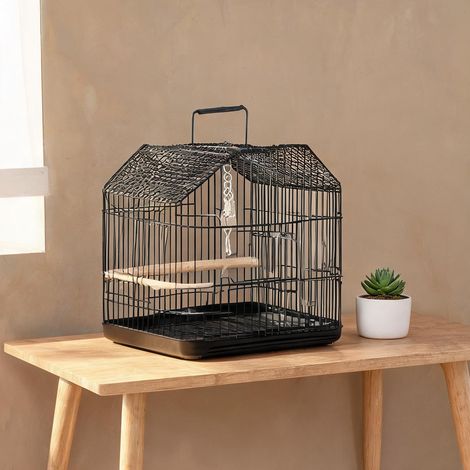 Cage pour oiseaux noir en acier 50,5 x 41 x 104 cm (1/5)
