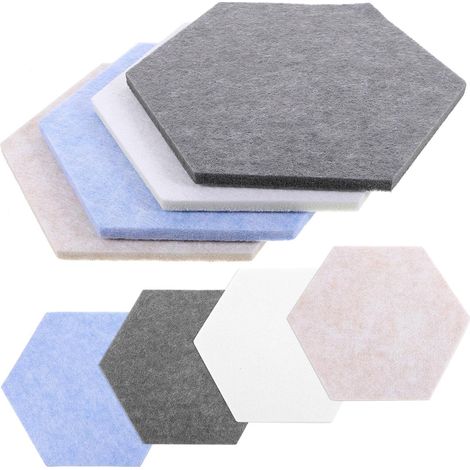 Lot de 8 Tuiles de Tableau Mémo Hexagonales en Feutre Auto-adhésives, Matériau Résistant à L'usure, Protection Murale Facile à Utiliser pour Salle de Classe et Bureau (1/5)