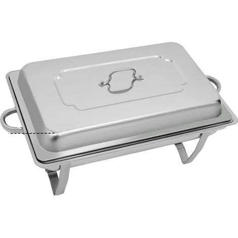 Plat de service, Acier inoxydable, Grande capacité, Argent (1/2)