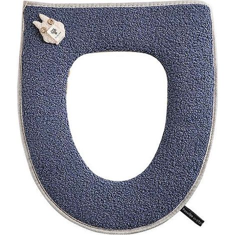 1 Pices Sige Toilette Tanche Domestique(bleu), Sige De Wc Universelles Avec Fermeture Clair, Coussin De Sige De Toilette Coussin Plus Chaud, Pour (1/5)