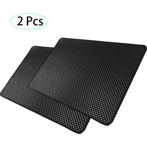 2 Pièces Tapis Collants antidérapants de Voiture,Tapis antidérapant Magique pour Tableau de Bord(27x 15 cm),Anti Glisse en Silicone Mat, Anti Dérapant sur Tableau de Bord/Bureau (1/5)