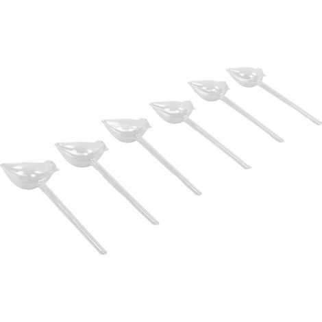 Lot de 6 arrosoirs automatiques en verre en forme d'oiseau pour plantes d'intérieur. (1/3)