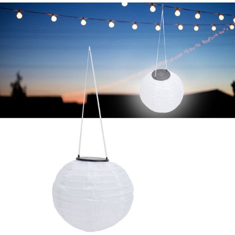 Wasserdichte LED-Solarlaterne für den Außenbereich, ideal für Terrassen, Hochzeiten, Geburtstage und andere Veranstaltungen. Weiße Laterne mit dünnem Haken. Weißes Licht. (1/5)
