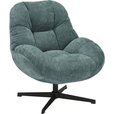 NOAM - Fauteuil Pivotant En Tissu Polyester Vert bleuté (1/5)