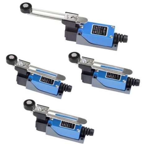 BUNTHAUS Lot de 4 Interrupteurs de Fin de Course   Réglables avec Levier 5cm, 2NO/2NC, pour Fraise CNC Plasma, Testeur de Circuit Électrique
