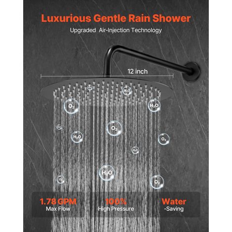 Ensemble de Robinetterie de Douche Encastrable, Système de Douche de Pluie avec Pommeau de Tête Rond de 30,5 cm, Douchette à Main e… (1/5)