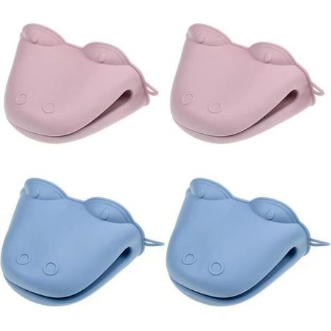 Gants de four - Non spécifié - Silicone - Résistants à la chaleur - Couleur rose et bleu - Mixte (1/4)