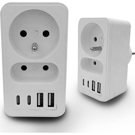 DOUBLE RÉPARTITEUR 2xUSB + 2xUSB C