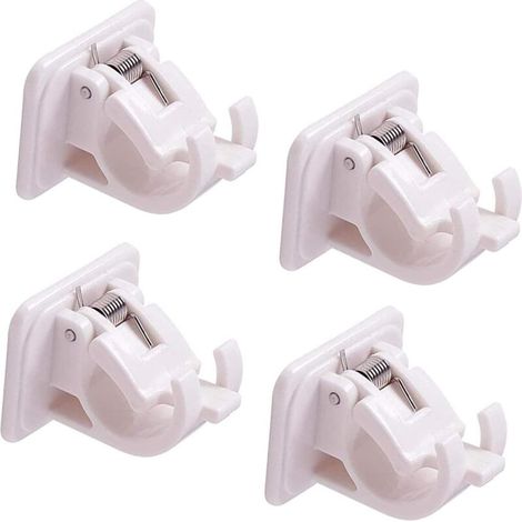 4Pcs Support de Tringle à Rideau Auto-Adhésif,Support Rideau Sans Percage,Attache Tringle Rideau Sans Percage,Attache Rideau Sans Percage pour Support Sans Perçage,ou Barres de Porte-Serviette
