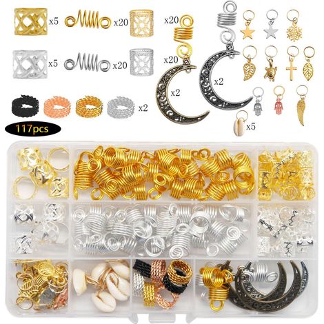 Kit 117 pièces accessoires cheveux en aluminium, lot coiffure feuille métallique, pack beauté coloré pour coiffage, ensemble 117 pcs (1/5)