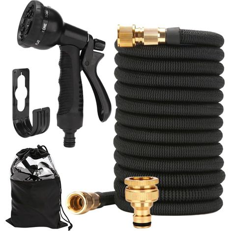Tuyau d'arrosage Extensible, 15M/50FT Tuyau d'Arrosage Flexible, Tuyau Arrosage Extensible, avec 8 Modes, pour Arroser, Nettoyer, Irriguer, Lavage de Voitures (1/5)