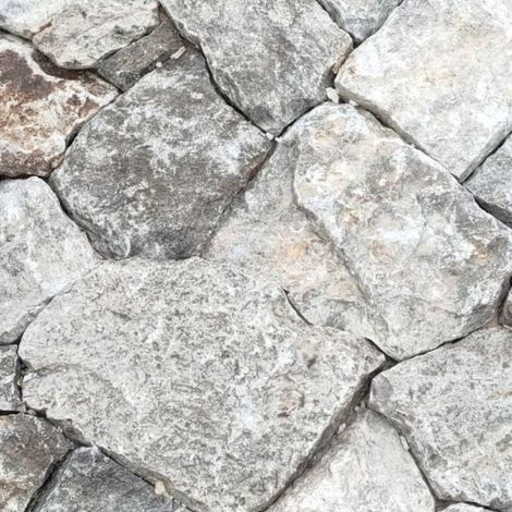 Parement Pierre Naturelle Travertin Gris Silver - Couche 1m² - Ti'ma Stone (1/4)