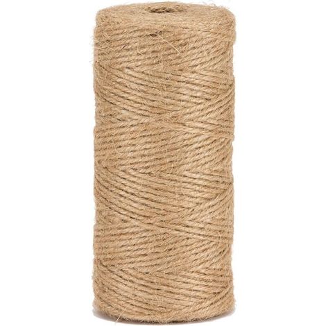Ficelle de jute naturelle en chanvre, idéale pour les cadeaux, le bricolage, la décoration et le jardinage, 1,5 mm/200 mètres (1/5)