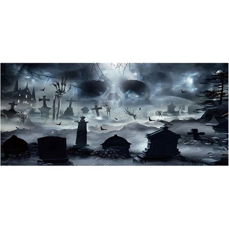 1 Toile de fond, Halloween, décor garage, rideau porte, bannière murale, fête famille (1/5)