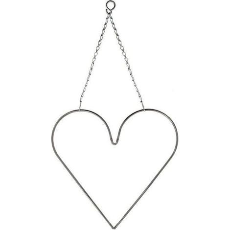 Wall Decoration Hanging Raw Steel Heart With Chain Garden Pride (1/3)