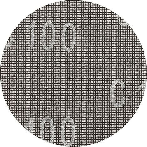 tissu de grille de papier abrasif disque réseau de broyage humide et sec pour le broyage, f. ponceuse excentrique Ø 150 K-220, fibre de verre, perforé m. Klett, 5 pièces. (1/3)