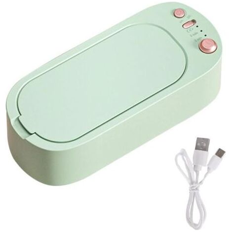Nettoyeur à Ultrasons - Machine de Nettoyeur Bijoux à Ultrason avec 3 Réglages de Temps, Efficace Nettoyeur Ultrason pour Bijoux, Lunettes, Montres, Colliers Dentiers(Vert) (1/4)