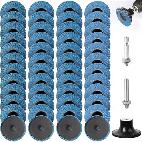 75 Pcs Disque à Lamelles, 50mm Disques Abrasifs à Lamelles en Zircone Corindon Grain 40/60/80/120, pour Métal Bois Rouille Disques à Meuler (1/5)