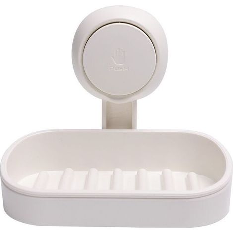 Suction Cup Soap Dish, No Drilling, Reusable, 1 Second Installation, Shower Soap Holder, Tile Shower Wall, Waterproof Holder for Bathroom (1/5)