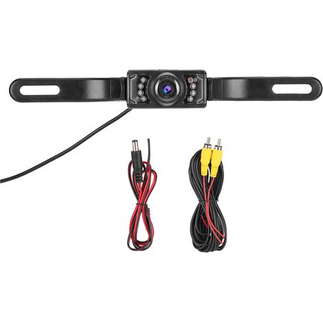 Caméra de recul pour plaque d'immatriculation HD avec vision nocturne IR étanche IP67, rétroviseur arrière PAL (1/5)