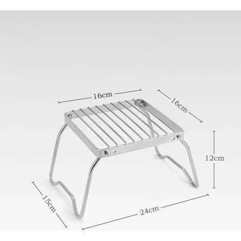 Grille de camping pliable et portable en acier inoxydable, support pour réchaud à gaz, support multifonctionnel pour réchaud à bois d'extérieur, réchauds de cuisson portables (1/5)
