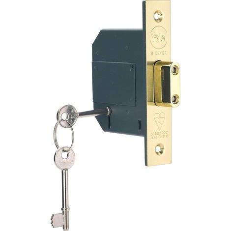 Yale P-M562-PB-80 Serratura a mortasa Standard Britannica a 5 Leve, Alta Sicurezza, Visi Pack, Adatto per Porte Esterne, Finitura in Ottone, 3 Inch/76 mm (1/5)