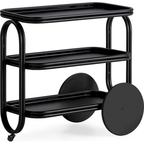 Desserte bar en métal noir à roulettes - noir (1/4)