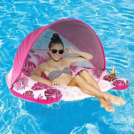 Pool floats, inflatable floating hammocks, inflatable pool hammocks with cup holders, perfect for beach holidays. (1/5)