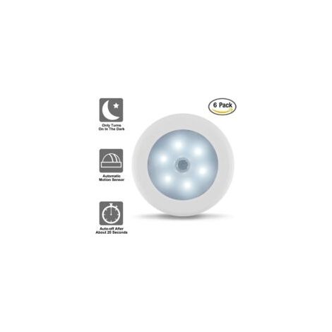 Luci notturne con sensore di movimento, confezione da 6, luci LED con sensore di movimento per illuminare al buio camera da letto, bagno, cucina, corridoio, armadio, guardaroba, scale [Classe - Crezuo