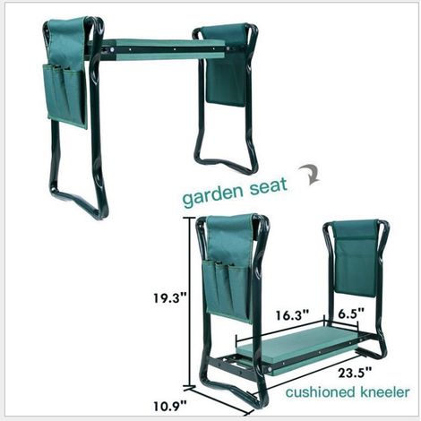 Tabouret de jardin pliable pour s'asseoir et s'agenouiller Chaise de jardin à genoux - 60 CM x 27 CM x 50 CM, vert, 1pc (1/4)