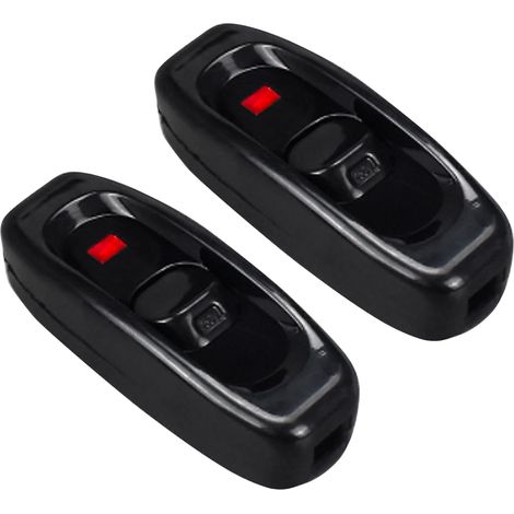 Lot de 2 interrupteurs torpedo AC 250 V 10 A Interrupteur de câble en ligne ON/OFF avec indicateur LED pour lampes de table et miroir (1/5)