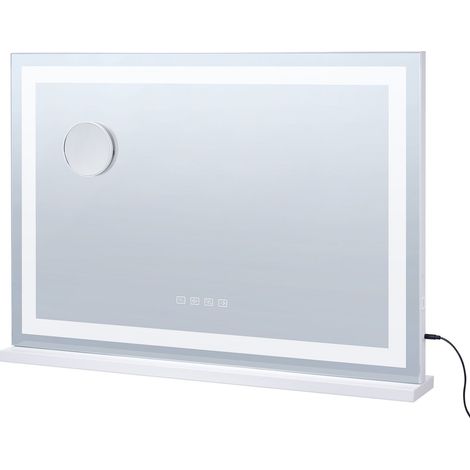 Beleuchteter Kosmetikspiegel mit 3 Farben, Bluetooth, USB, Wand- oder Standmontage, 55,1 cm (1/5)