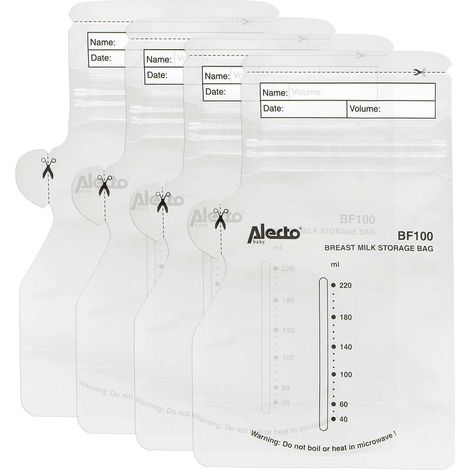 Alecto Muttermilchaufbewahrungsbeutel 220 ml, 100 Stück