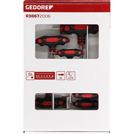 R38672006 Juego de destornilladores con mango en T 2K hexagonal 2.5-8 mm (1/4)